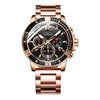 OCHSTIN 7263 Fashion Steel Strap Multifunctional Quartz Men Watch(Rose Gold)
