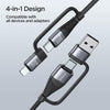 JOYROOM SA37-1T2 60W Multi-Function Series 2 in 1 Fast Charging Data Cable, Length:1.2m(Black)
