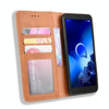 For Alcatel 1V (2019) without Fingerprint Hole Magnetic Buckle Retro Crazy Horse Texture Horizontal Flip Leather Case with Holder & Card Slots & Photo Frame(Brown)