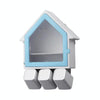 Bathroom Wall Hanging Small House Toothbrush Holder Toiletries Storage Shelf (Blue)