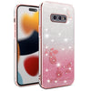 For Samsung Galaxy S10e Gradient Glitter Flower All-inclusive Phone Case(Pink)