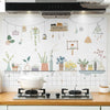 90x30cm Small Kitchen Stove Tile Oil Smoke Stickers  Waterproof And Anti Oil Stain Cartoon Wallpaper, Style: Sunny
