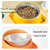 Elevated Pet Bowl, Slanted, Yellow, Cat & Dog, Stainless Steel