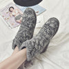 A1 Autumn and Winter Knitted Wool Fleece Thickened Non-slip Boots, Size: 39(Grey)