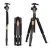 QingZhuangShiDai Q666 Portable Travel SLR Camera Aluminum Magnesium Alloy Tripod(Black)