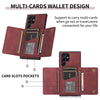 For Samsung Galaxy S22 Ultra Three-fold Leather Phone Case with Card Slot & Wallet & Holder(Wine Red)