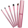 5 PCS Handle Eyes Makeup Brush Set with Aluminum Tube(Pink)