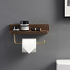 30cm Walnut Wall-Mounted Paper Towel Rack Bathroom Shelf Roll Tissue Holder