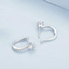 BSE856 Sterling Silver S925 White Gold Plated Simple Zircon Earrings
