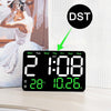 Multifunctional LED Digital Display Electronic Wall Clock Living Room Silent Alarm Clock, Color: Blue