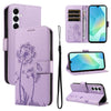 For Samsung Galaxy A26 5G Global Dandelion Embossed Pattern Flip Leather Phone Case(Purple)