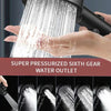 Pressurized Shower Water Heater Handheld Multifunction 6-speed Nozzle, Color: Black