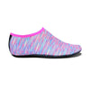 Non-slip Plastic Grain Texture Thick Cloth Sole Printing Diving Shoes and Socks, One Pair(Purple Lines)