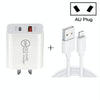 TCS-20WACA 20W PD Type-C + QC 3.0 USB Interface Fast Charging Travel Charger with USB to 8 Pin Fast Charge Data Cable AU Plug