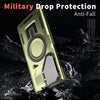 For Samsung Galaxy S23 Ultra 5G Shield Frame Holder MagSafe Phone Case(Olive Green)