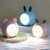 XY010 2 PCS Cute Pet Night Light LED Touch Dimming Dormitory Bedside Light(Blue Rabbit)