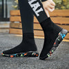 Knit Upper Breathable Sport Sock Boots Chunky Sneakers High Top Running Shoes for Men /  Women, Shoe Size:37(Camouflage)