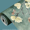 0.53x3m Retro 3D Stereo Plum Blossom Wallpaper Bedroom Living Room TV Background Wall Self-Adhesive Wallpaper(9904-3 Light Blue B Version)