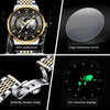 BINBOND B1117 30M Waterproof Earth Dial Butterfly Buckle Luminous Quartz Watch(Full-gold-Blue-Gold)