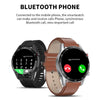 SK7Plus 1.28 inch IPS Screen Leather Strap Smart Watch, Support Bluetooth Call/Sleep Monitoring(Black)