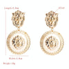 1 Pair Baroque Retro Lion Head Earrings Female Personality Exaggerated Earrings(Silver)
