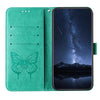 For Samsung Galaxy A56 5G Global Embossed Butterfly Leather Phone Case(Green)