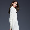 Autumn And Winter Knitwear Dresses Long Turtleneck Sweater For Women, Size: XXXXL(White)