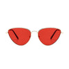 Cat Eye Sunglasses Current Trigonal Light coloured Lens Sunglasses(Red)