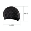 Larger Version Water Drop Shape Silicone Swimming Cap(Black)