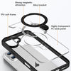 For iPhone 12 Pro Max High Transparency MagSafe Holder Phone Case(Titanium Gray)