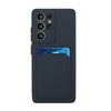 For Samsung Galaxy S21 Ultra 5G Card Slot Design Shockproof TPU Protective Case(Dark Blue)