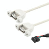 9 Pin Internal Header to 2x USB 2.0 AF Mount Pannel Cable, Length: 30cm