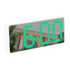 Mirror Bedside Alarm Clock Battery Plug-In Dual-Purpose LED Clock, Colour: Rectangular White Shell (Mirror Green Light)