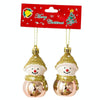 2pcs Christmas Decoration Christmas Tree Pendant Hanging Ornament, Style: Round Snowman