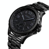 Skmei 1513 Fashion Trendy Steel Band Quartz Watch Mens Waterproof Leisure Watch(Black)