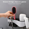 Hairdryer Hanger Free Punch Wall Mounted Bathroom Multi-function Toilet Storage Rack(Translucent)