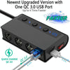 TR24 3 In 1 Car Cigarette Lighter Independent Switch Charger(Black Red)