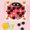 Wooden Beetle Memory Chess Parent-Child Interactive Brain Puzzle Game(Red)