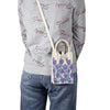Floral Knitted Mini Crossbody Phone Bag(Purple)