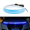Car LED Streamer Decorative Hood Atmosphere Lights, Style: Monochrome Blue Light(1.8m)