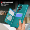 For Samsung Galaxy S24 Ultra 5G Horizontal Flip Card Bag Holder Leather Phone Case(Cyan Green)