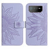 For Asus ROG Phone 6 Pro Skin Feel Sun Flower Pattern Flip Leather Phone Case with Lanyard(Purple)