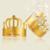 50 PCS Crown Birthday Hat Children Adult Birthday Party Cartoon Decoration Paper Hat(Sapphire Blue)