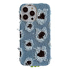 For iPhone 12 Pro Creative Multi-hole Black Lace Denim PU Phone Case