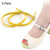 5 Pairs High Heels Leather Shoes Anti-heel Laces(Yellow)