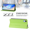 For iPhone XR RC01 Dual-Folded Magnetic Suction RFID Leather Phone Case(Grass Green)
