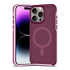 For iPhone 14 Pro Shockproof MagSafe Armor PC Hybrid TPU Phone Case(Wine Red+Light Pink)