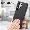For Samsung Galaxy S21 Ultra 5G Twill Fabric Leather Skin Back Phone Case(Black)