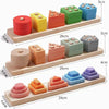 Children Geometric Shapes Color Matching Building Blocks Columns Toys(21 In 1 Macaron)