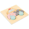 3 PCS Early Childhood Education Wooden Three-Dimensional Jigsaw Puzzle Toy(Police Car)